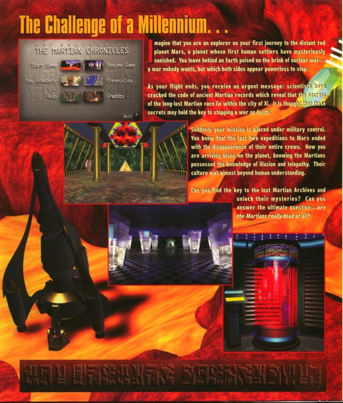 Inside Cover for Ray Bradbury's The Martian Chronicles Adventure Game (Windows 3.x): Left Flap