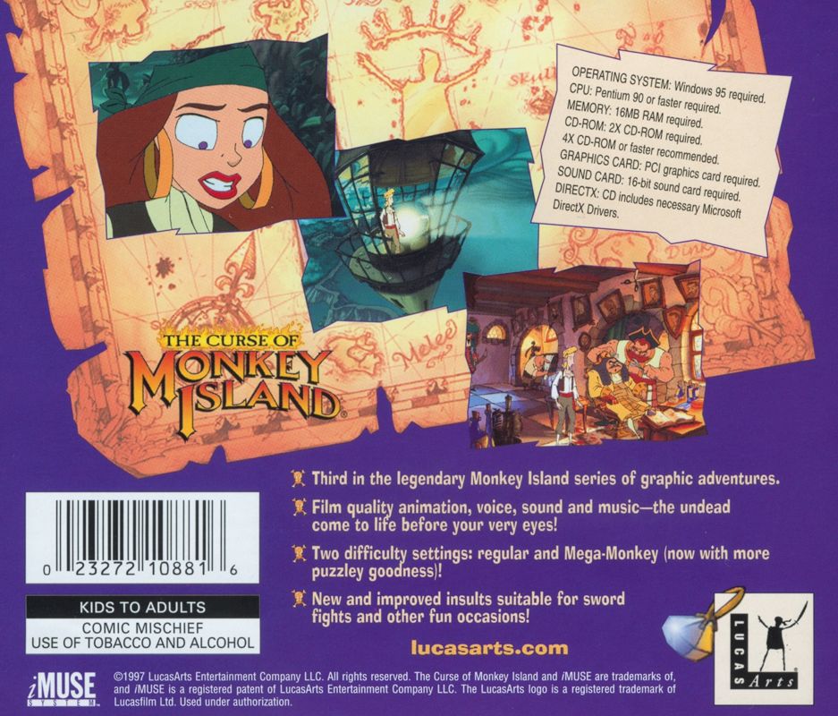 Other for The Curse of Monkey Island (Windows) (LucasArts Archive Series release): CMI - Jewel Case - Back