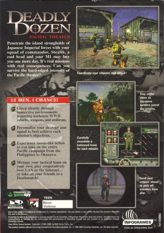 Back Cover for Deadly Dozen: Pacific Theater (Windows)