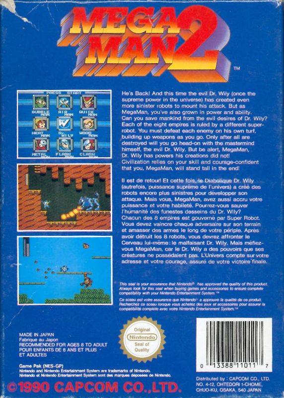 Back Cover for Mega Man 2 (NES)