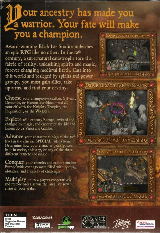 Back Cover for Lionheart: Legacy of the Crusader (Windows)