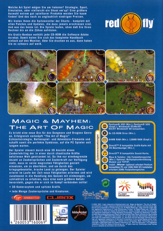 Back Cover for Magic & Mayhem: The Art of Magic (Windows) (Red Fly release)