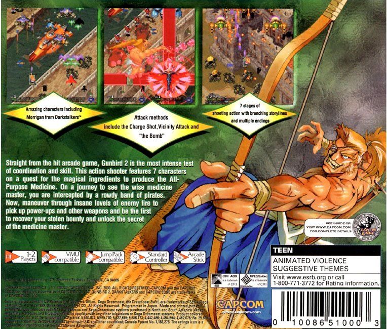 Back Cover for Gunbird 2 (Dreamcast)