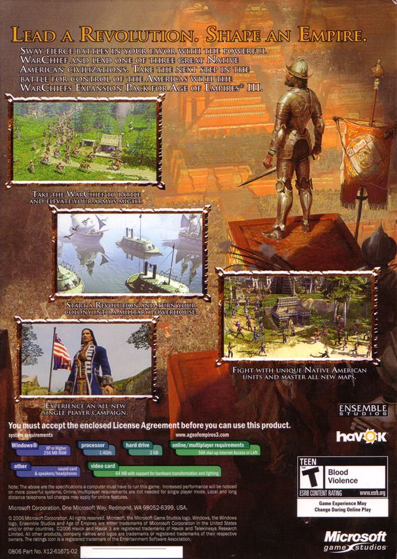 Back Cover for Age of Empires III: The WarChiefs (Windows)
