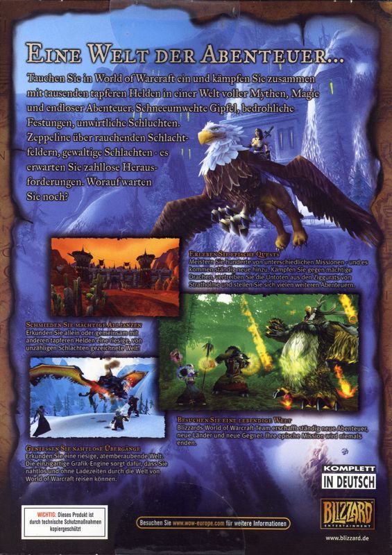 Back Cover for World of WarCraft (Macintosh and Windows)
