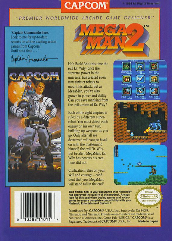 Back Cover for Mega Man 2 (NES)