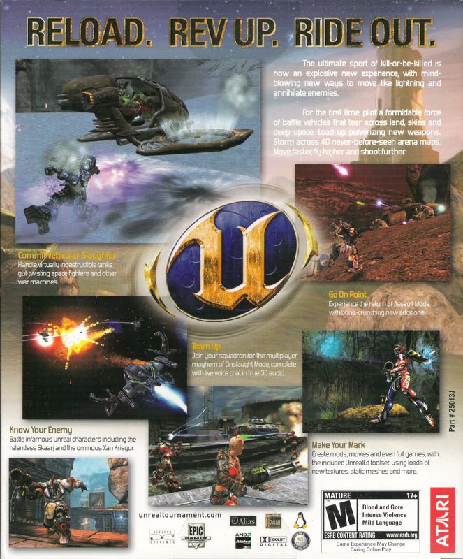 Back Cover for Unreal Tournament 2004 (Linux and Windows)