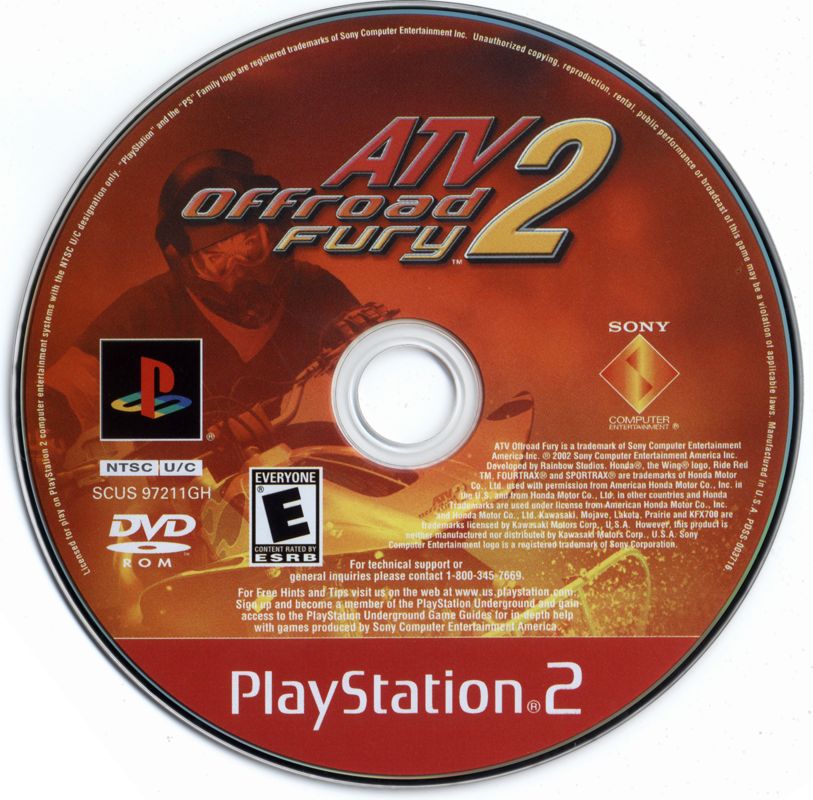 Media for ATV Offroad Fury 2 (PlayStation 2) (Greatest Hits release)