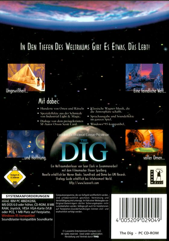 Back Cover for The Dig (DOS)