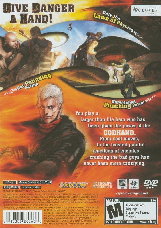Back Cover for God Hand (PlayStation 2)