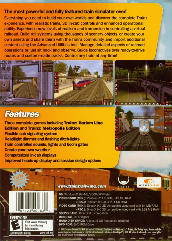 Back Cover for Trainz Railwayz (Windows)