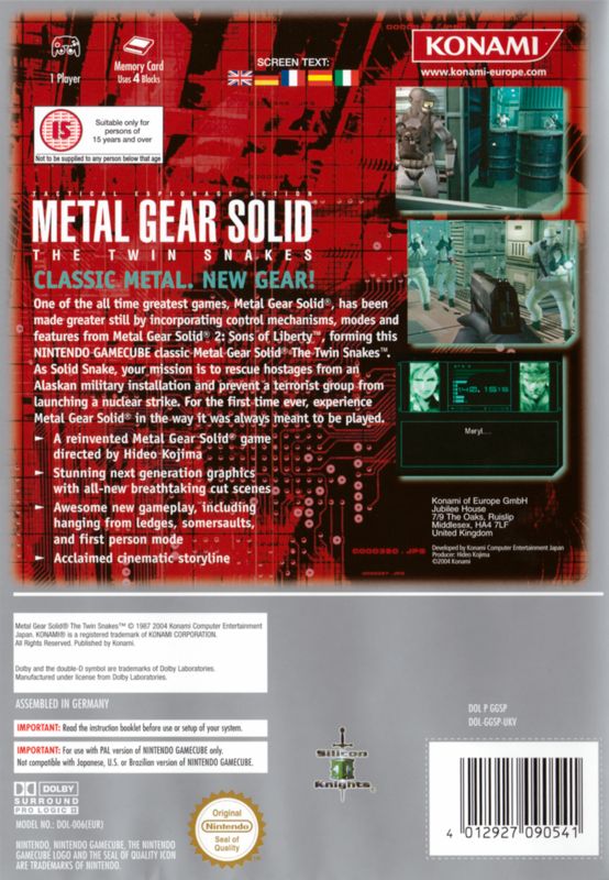 Hot Metal Gear Solid Twin Snakes Player's Choice for Nintendo GameCube Complete