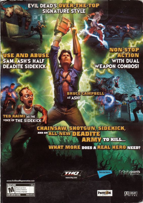 Back Cover for Evil Dead: Regeneration (Windows) (Box with a 4-disc jewel case)