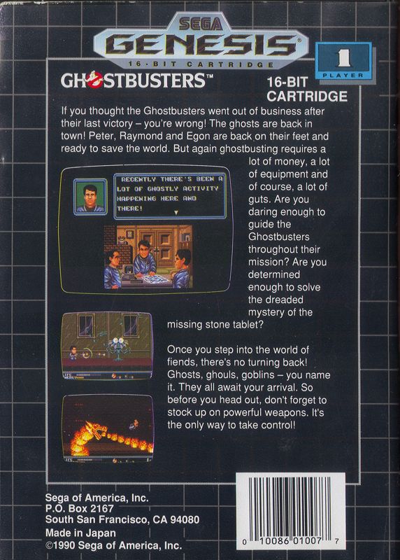 Back Cover for Ghostbusters (Genesis)