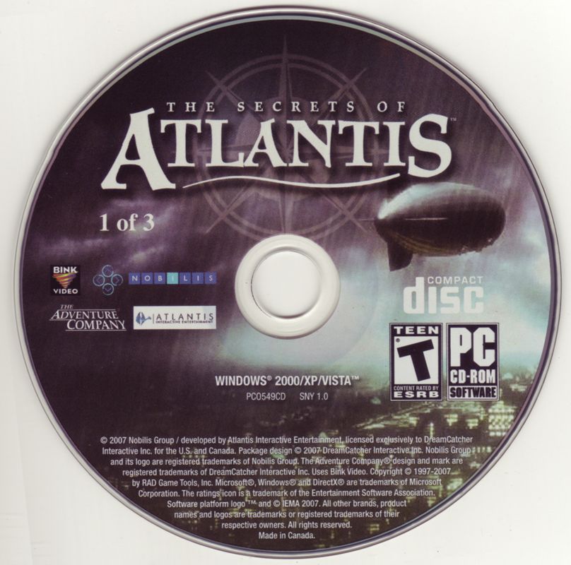 Media for The Secrets of Atlantis (Windows): Disc 1