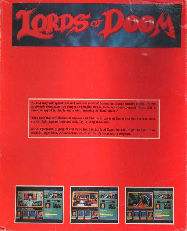 Back Cover for Lords of Doom (DOS)