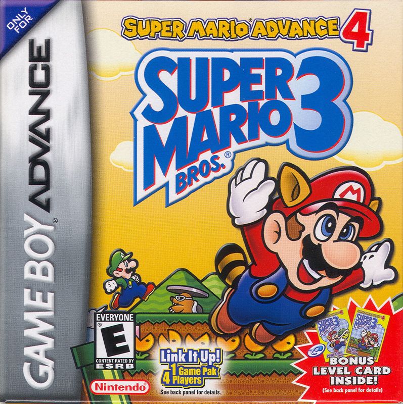 Front Cover for Super Mario Advance 4: Super Mario Bros. 3 (Game Boy Advance) (Single Bonus Level and Single Power-Up Card Included)