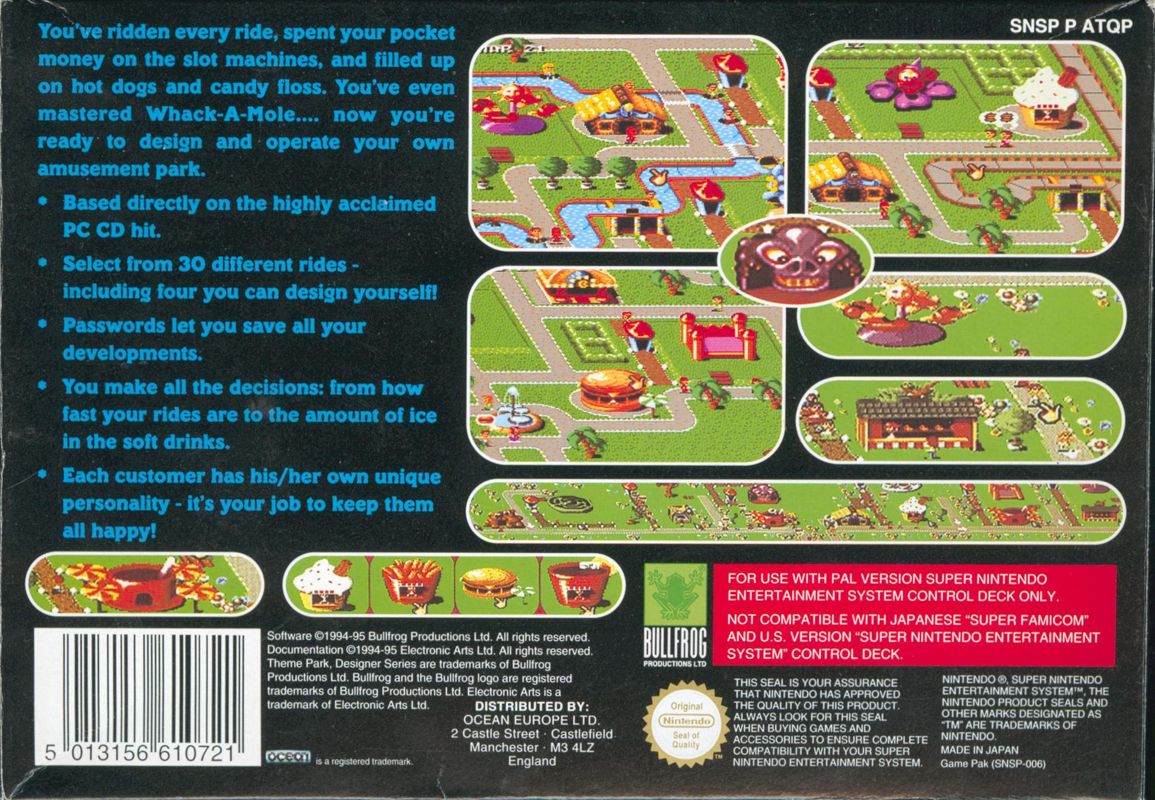 Back Cover for Theme Park (SNES)