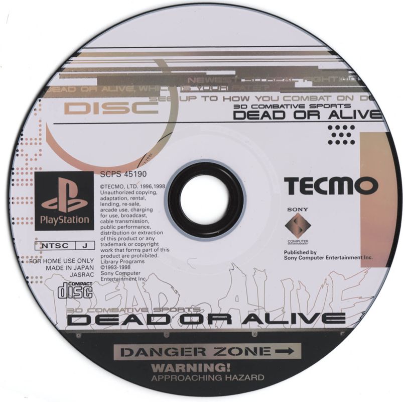 Media for Dead or Alive (PlayStation) (Sony Release (SCPS 45190))