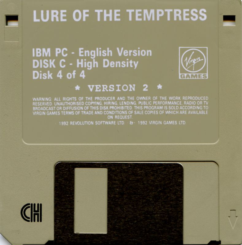 Media for Lure of the Temptress (DOS): Disk 4/4