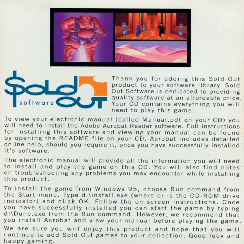 Other for Dune (DOS) (Sold Out Software release): Sleeve - Back