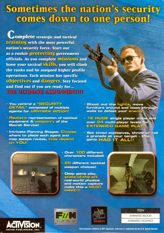 Back Cover for Secret Service: In Harm's Way (Windows)