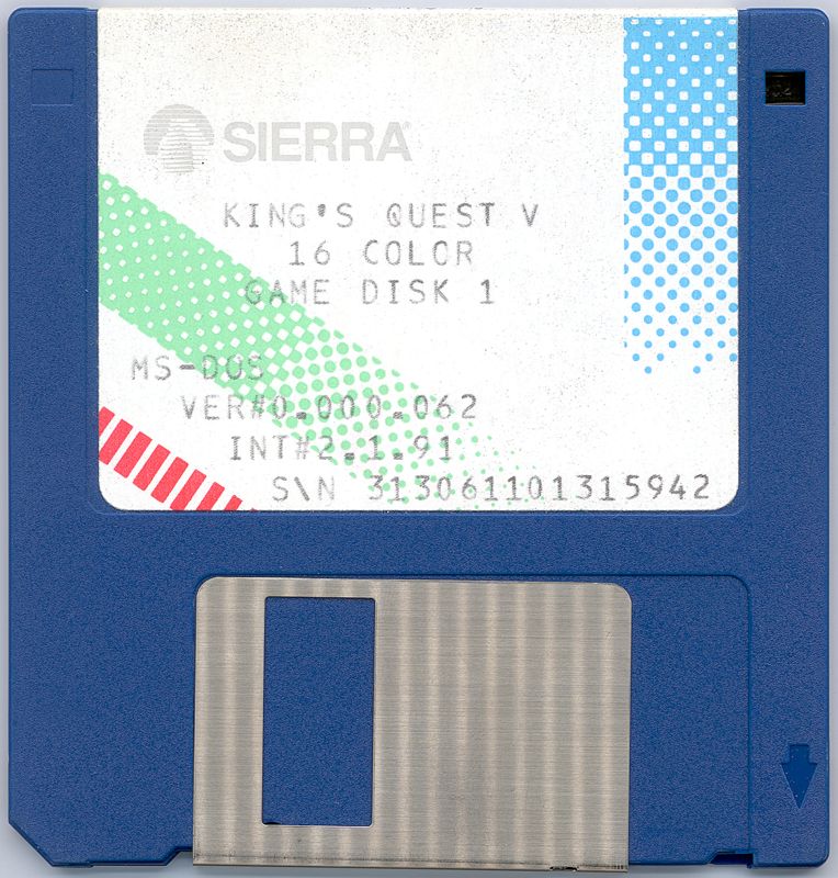 Media for King's Quest V: Absence Makes the Heart Go Yonder! (DOS) (Re-release): 3.5" Disk 1/9
