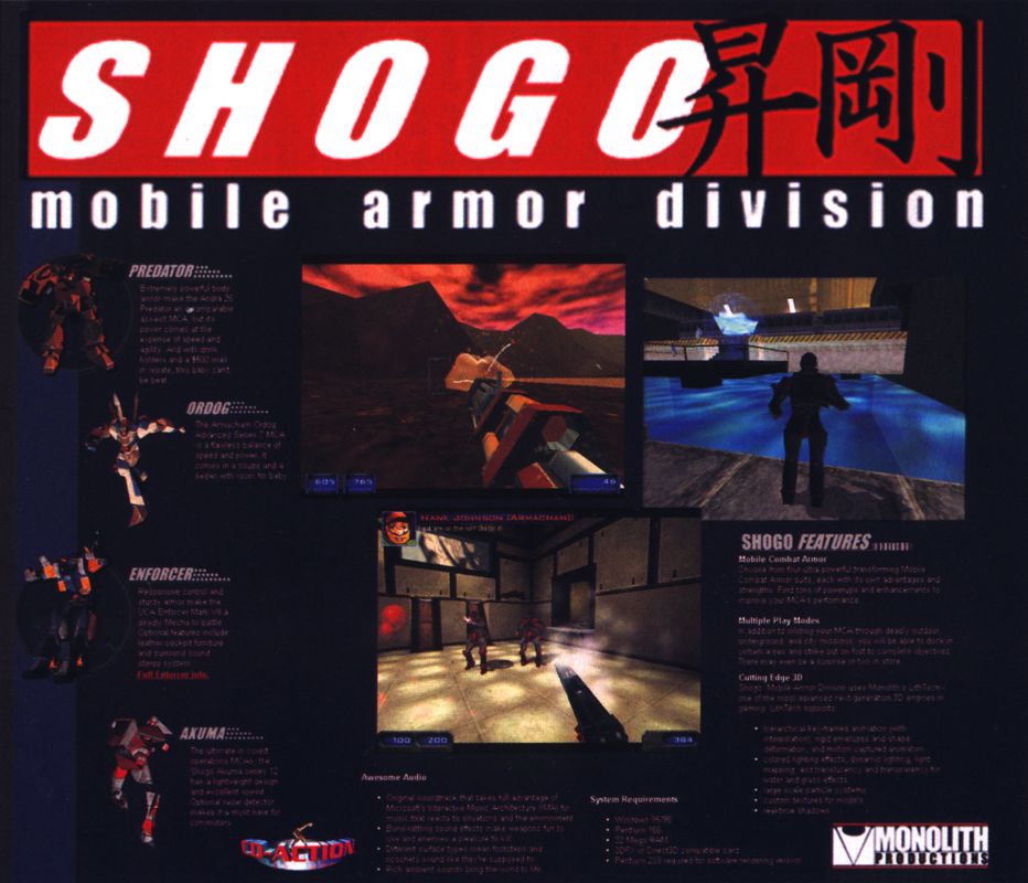 Back Cover for Shogo: Mobile Armor Division (Windows) (CD-Action magazine #2/2000 covermount)