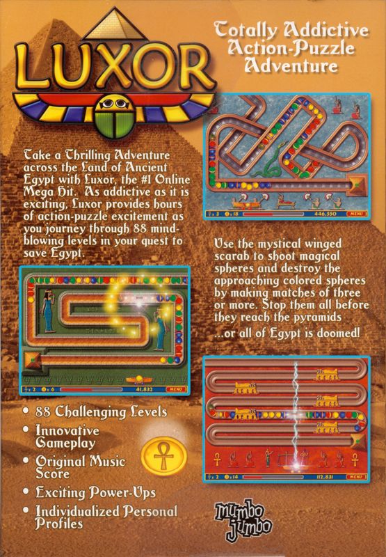 Back Cover for Luxor (Macintosh and Windows)