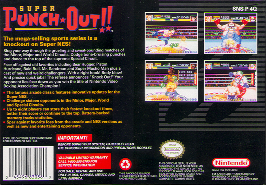 Back Cover for Super Punch-Out!! (SNES)