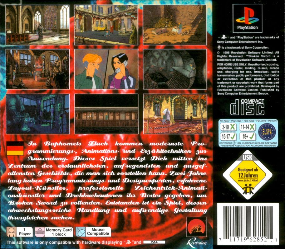Back Cover for Circle of Blood (PlayStation)