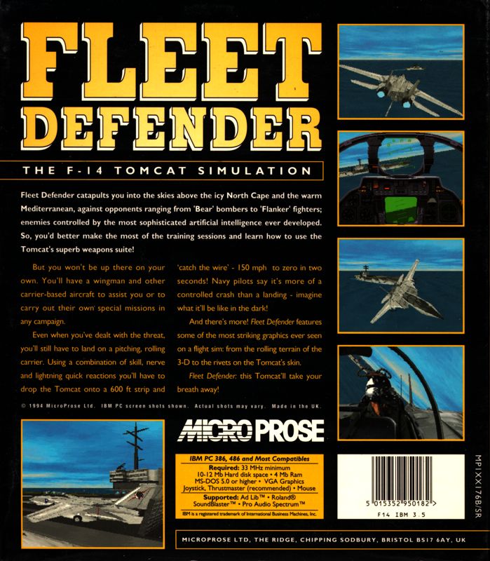 Back Cover for Fleet Defender (DOS)