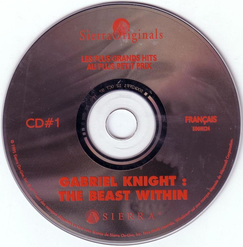Media for The Beast Within: A Gabriel Knight Mystery (DOS and Windows and Windows 3.x) (SierraOriginals release): Disc 1/6