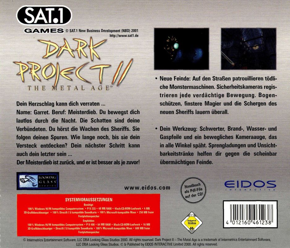 Back Cover for Thief II: The Metal Age (Windows) (SAT.1 Games release)