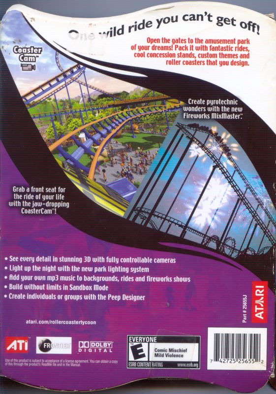 Back Cover for RollerCoaster Tycoon 3 (Windows)
