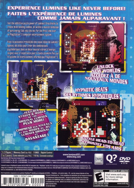Back Cover for Lumines: Puzzle Fusion (PlayStation 2)