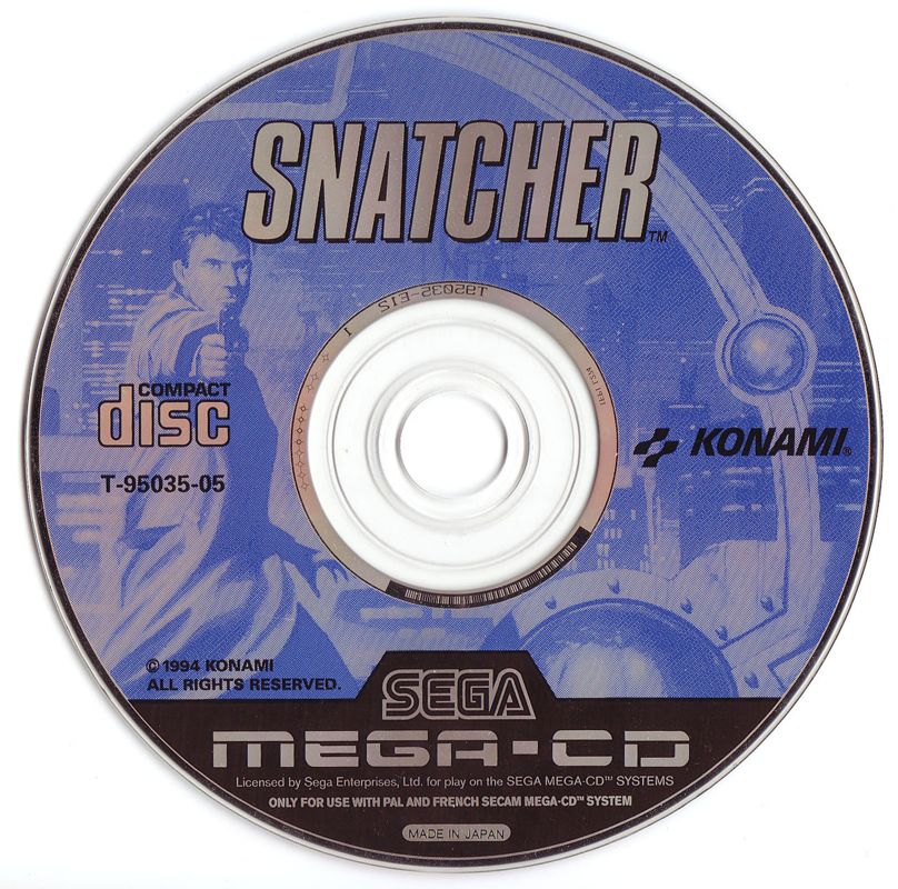 Snatcher Cover Or Packaging Material MobyGames   4781176 Snatcher Sega Cd Media 