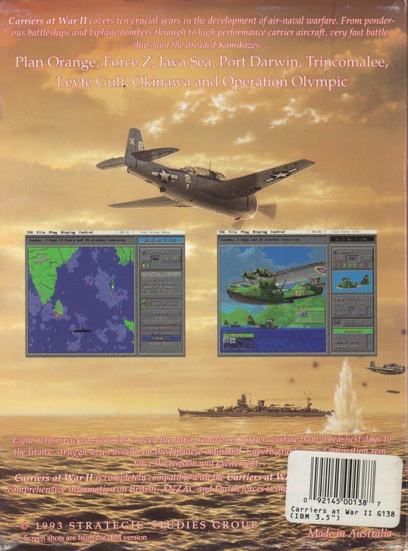 Back Cover for Carriers at War II (DOS)