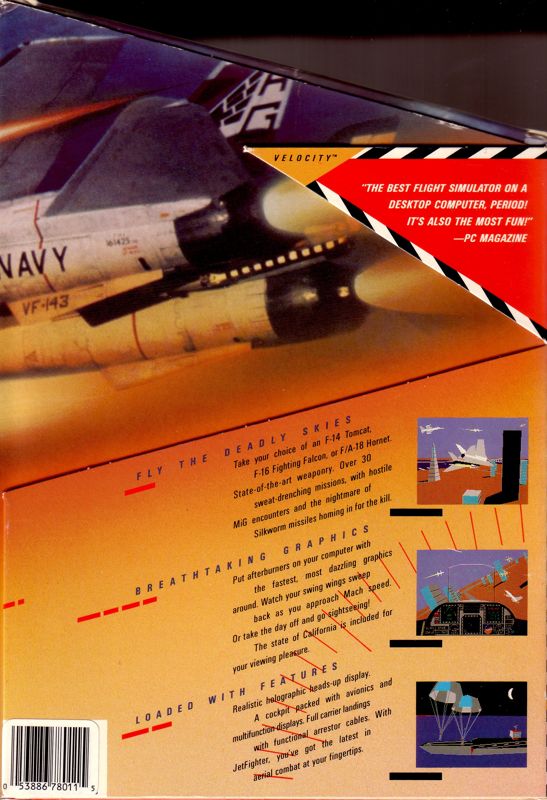 Back Cover for JetFighter: The Adventure (DOS)