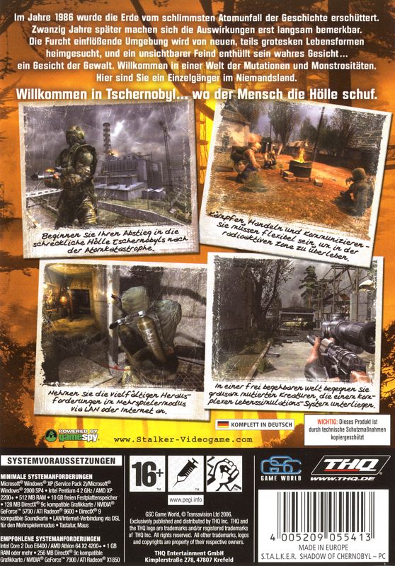 S.t.a.l.k.e.r.: Shadow Of Chernobyl Cover Or Packaging Material - Mobygames