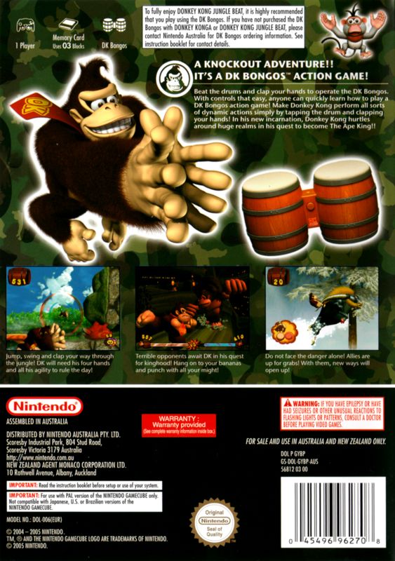 Other for Donkey Kong: Jungle Beat (GameCube) (Bundled with Bongos): Keep Case - Back