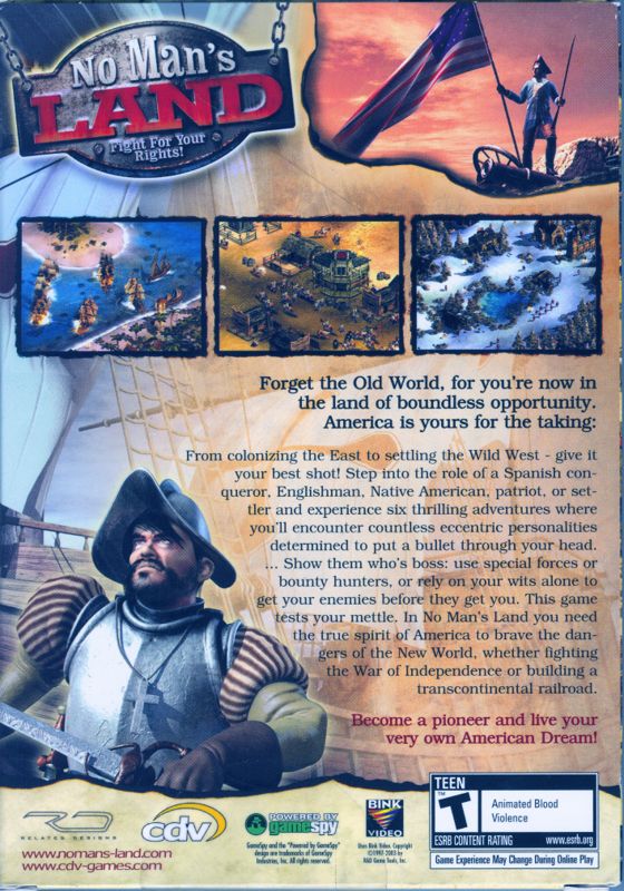 Back Cover for No Man's Land (Windows)