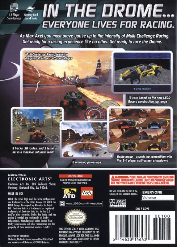 Back Cover for Drome Racers (GameCube)
