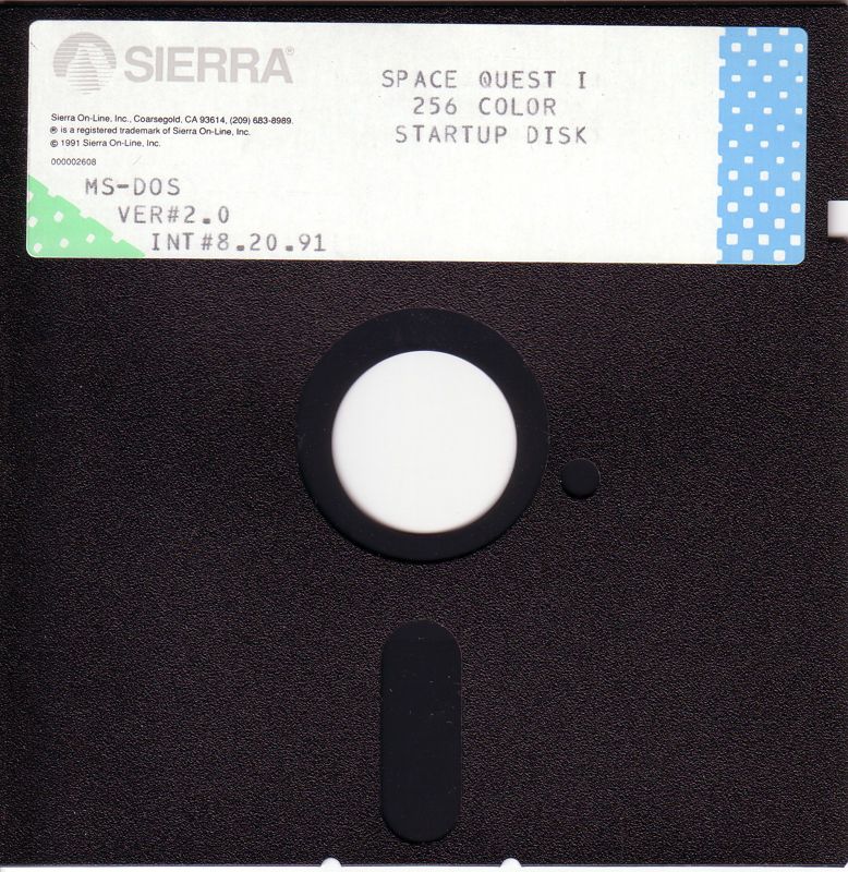 Media for Space Quest I: Roger Wilco in the Sarien Encounter (DOS) (5.25” VGA release): Disk 1/5