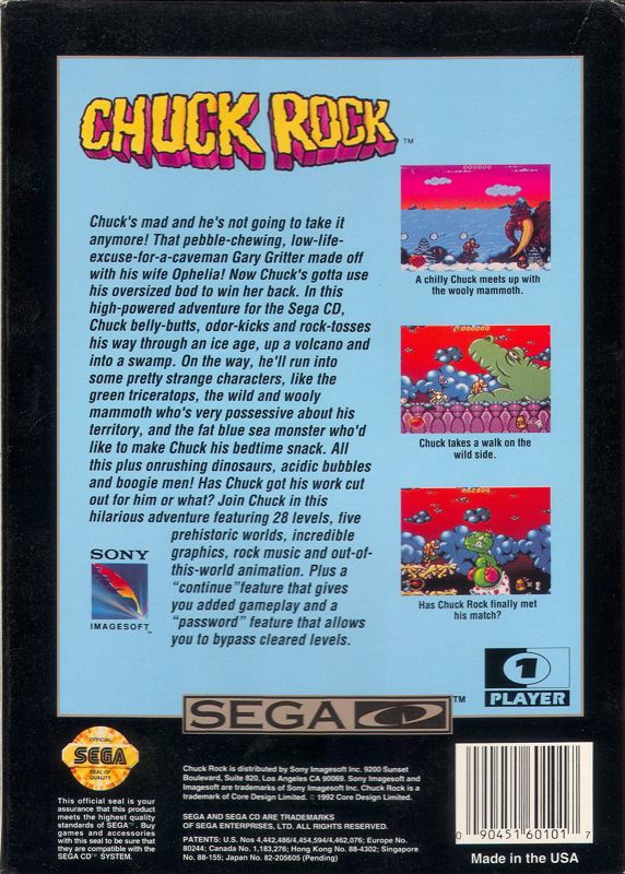 Back Cover for Chuck Rock (SEGA CD)