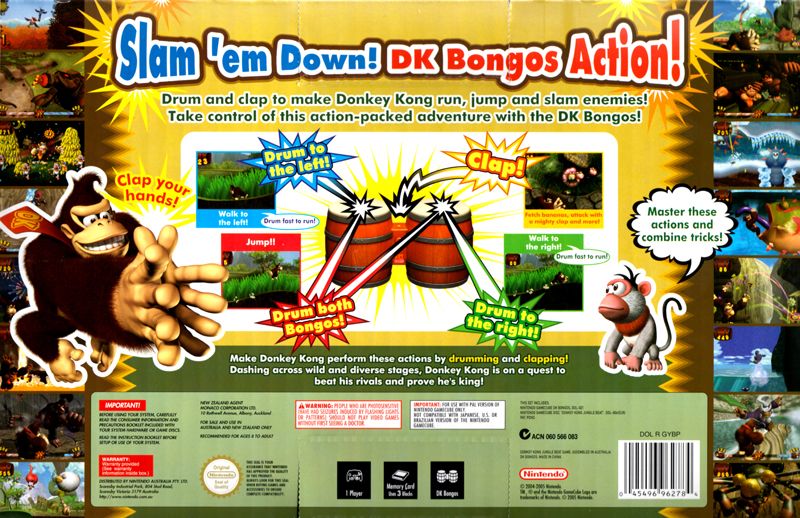 Back Cover for Donkey Kong: Jungle Beat (GameCube) (Bundled with Bongos)