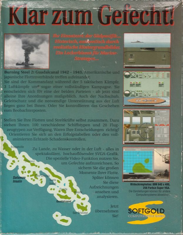 Back Cover for Great Naval Battles Vol. II: Guadalcanal 1942-43 (DOS) (English version, CD-ROM release)