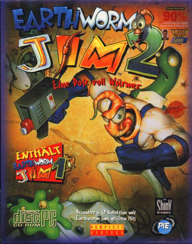 Front Cover for Earthworm Jim 1 & 2: The Whole Can 'O Worms (DOS)