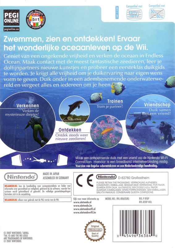 Back Cover for Endless Ocean (Wii)