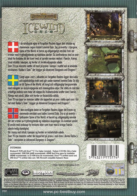 Back Cover for Icewind Dale (Windows) (PC Best Buy release)